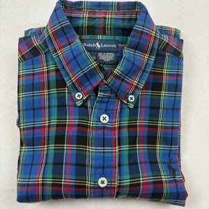Ralph Lauren Plaid Shirt Kids Size M (12/14) Long Sleeve‎ Button Down Cotton